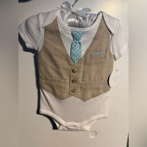 Edgehill Collection - Baby Boy Vest & Tie Onesie